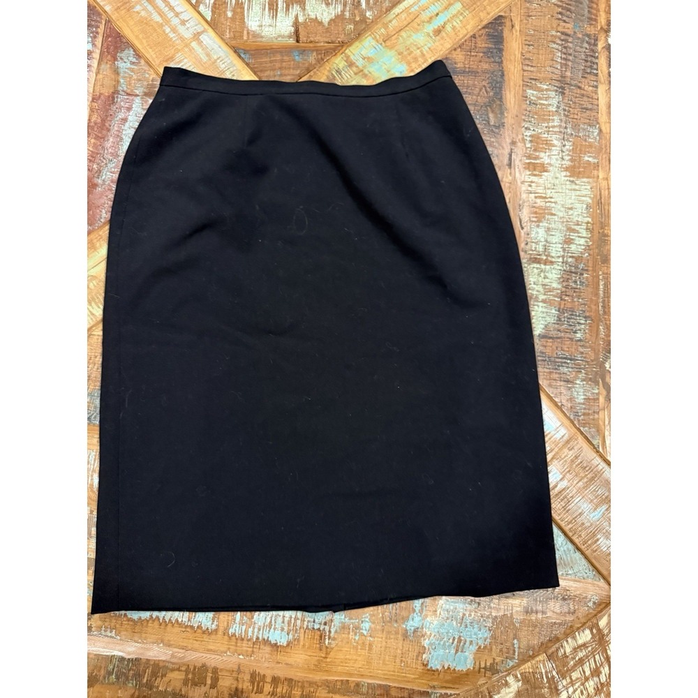 Kasper Skirt Womens 6 Petite Black Textured Pencil Straight Knee Length Career